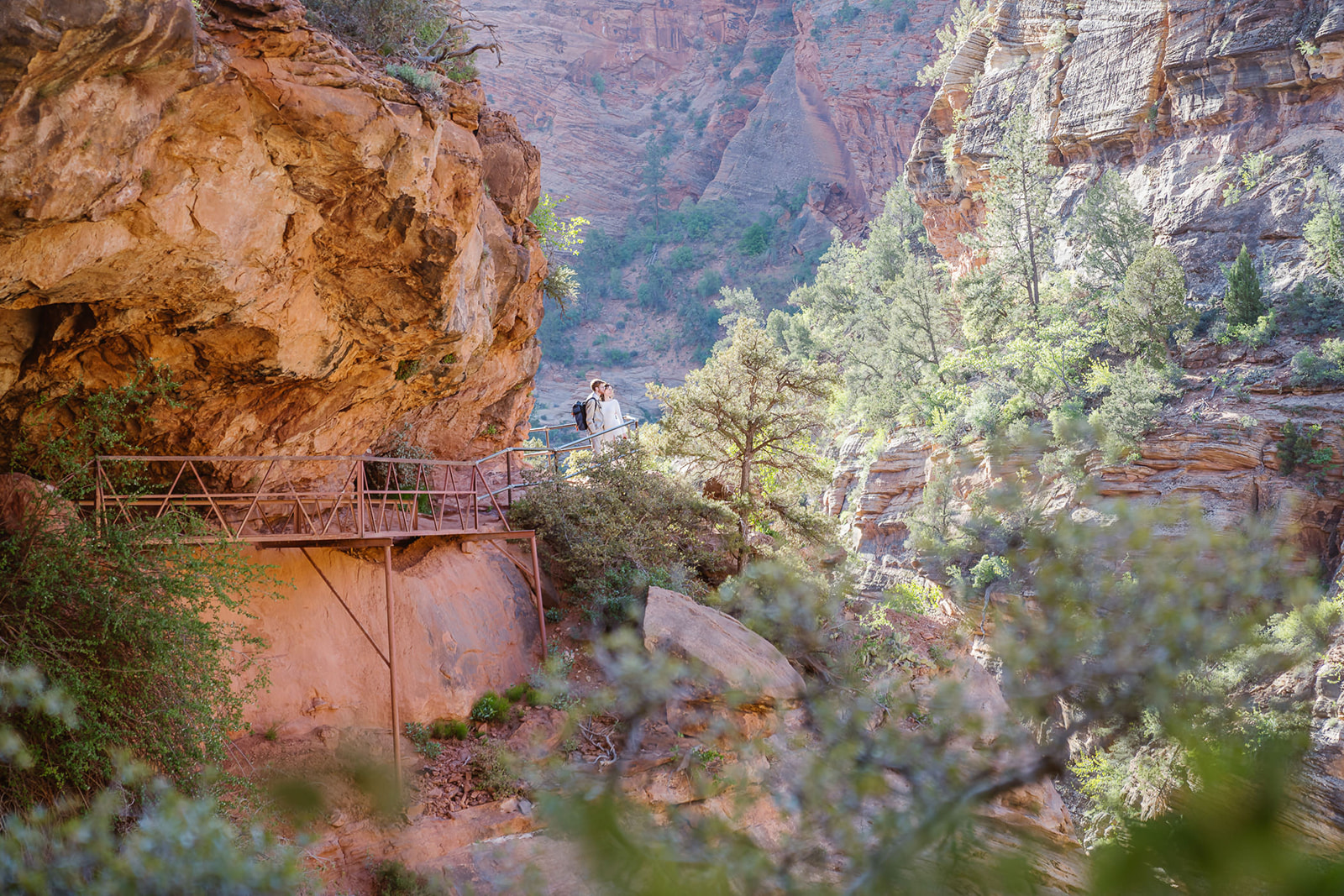 Couple at the Zion Canyon Overlook by Outshined Photography